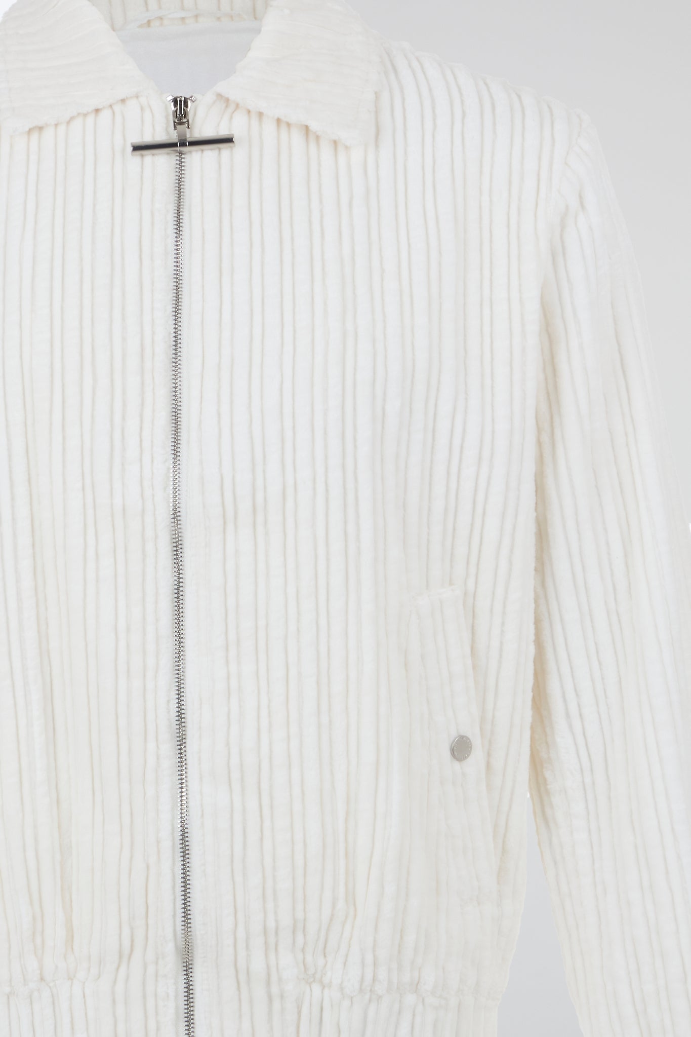 Corduroy White Zip Jacket