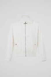 Corduroy White Zip Jacket