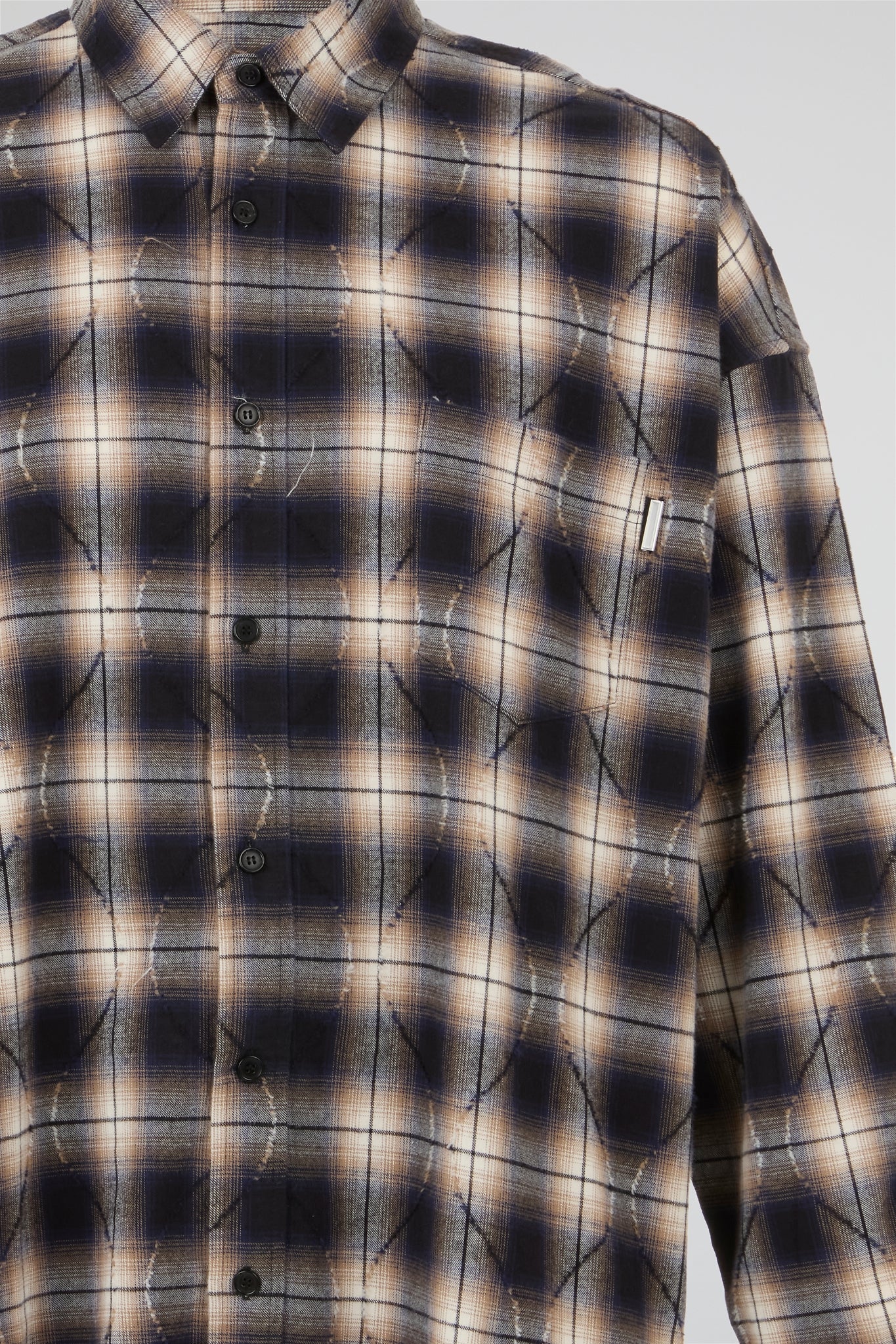 Distressed Plaid Overshirt