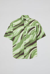 Abstract Wave Print Short Sleeve Shirt