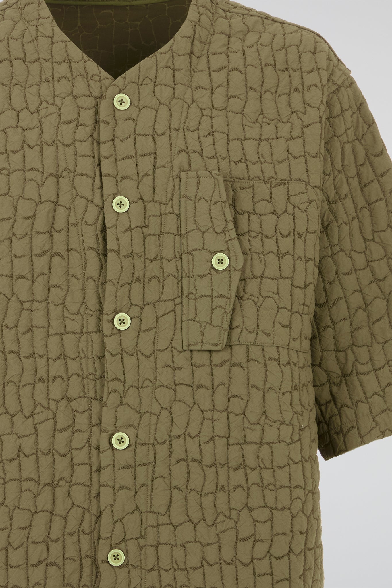 Khaki Quilted Utility Shirt