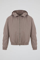 Crinkle Hooded Zip Jacket