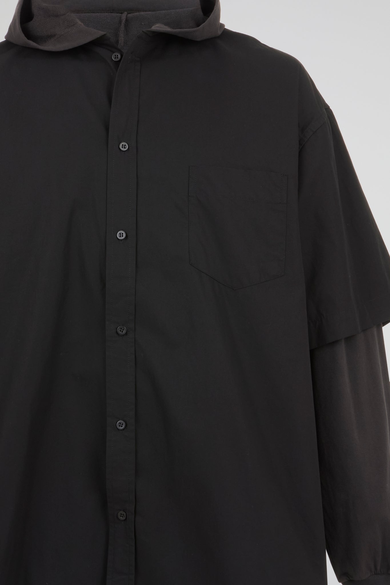 Layered Hood Utility Shirt