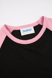 Black & Pink Raglan Long Sleeve Tee