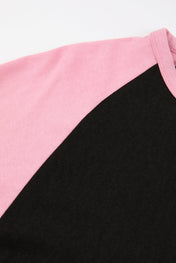 Black & Pink Raglan Long Sleeve Tee