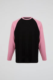 Black & Pink Raglan Long Sleeve Tee