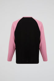 Black & Pink Raglan Long Sleeve Tee