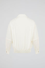 Structured Utility White Zip Jacket