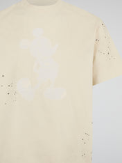 Faded Mouse Graphic Splatter Tee