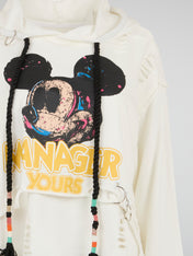 Optic White Mickey Deconstructed Hoodie