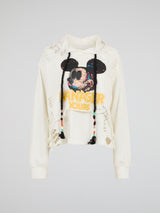 Optic White Mickey Deconstructed Hoodie