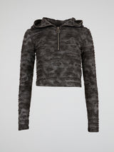 Acid Wash Distressed Hoodie Tee