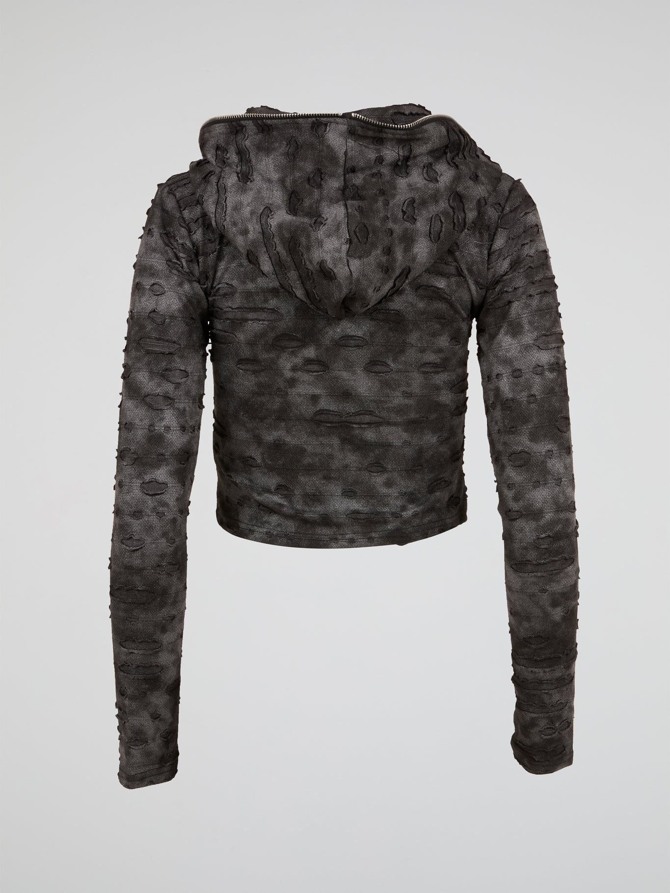Acid Wash Distressed Hoodie Tee