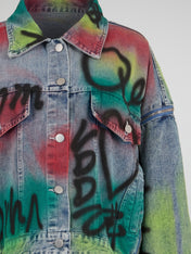 Multi-Color Spray Denim Jacket