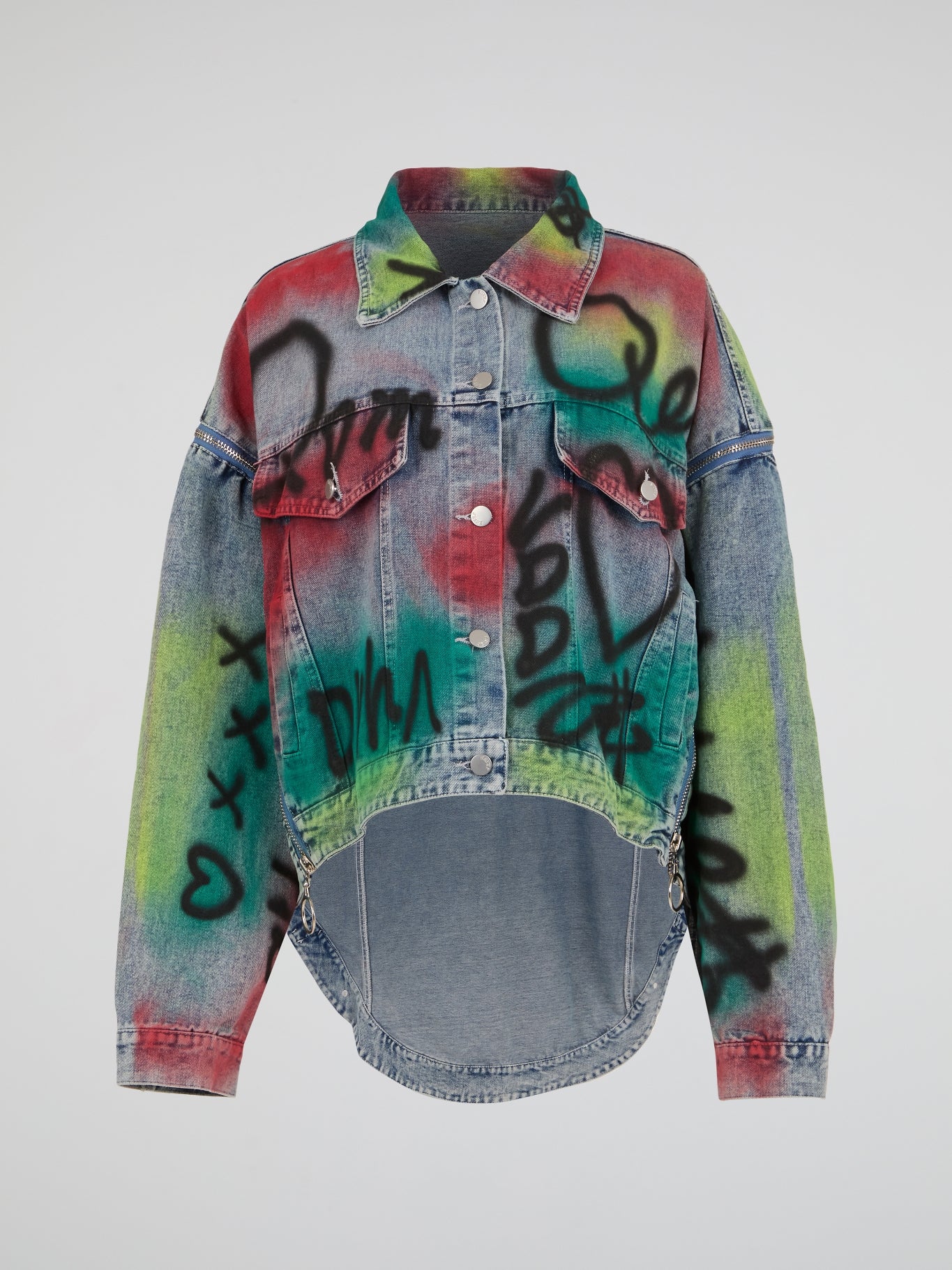 Multi-Color Spray Denim Jacket