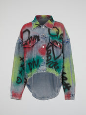 Multi-Color Spray Denim Jacket