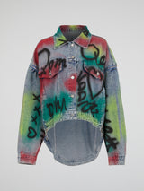 Multi-Color Spray Denim Jacket