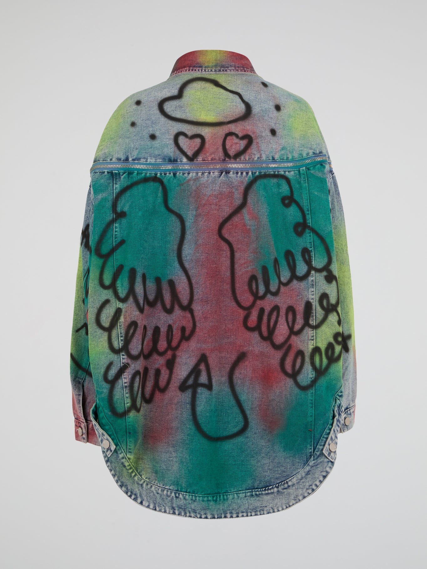 Multi-Color Spray Denim Jacket