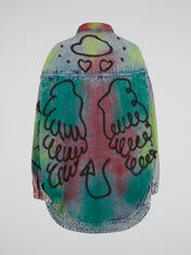 Multi-Color Spray Denim Jacket