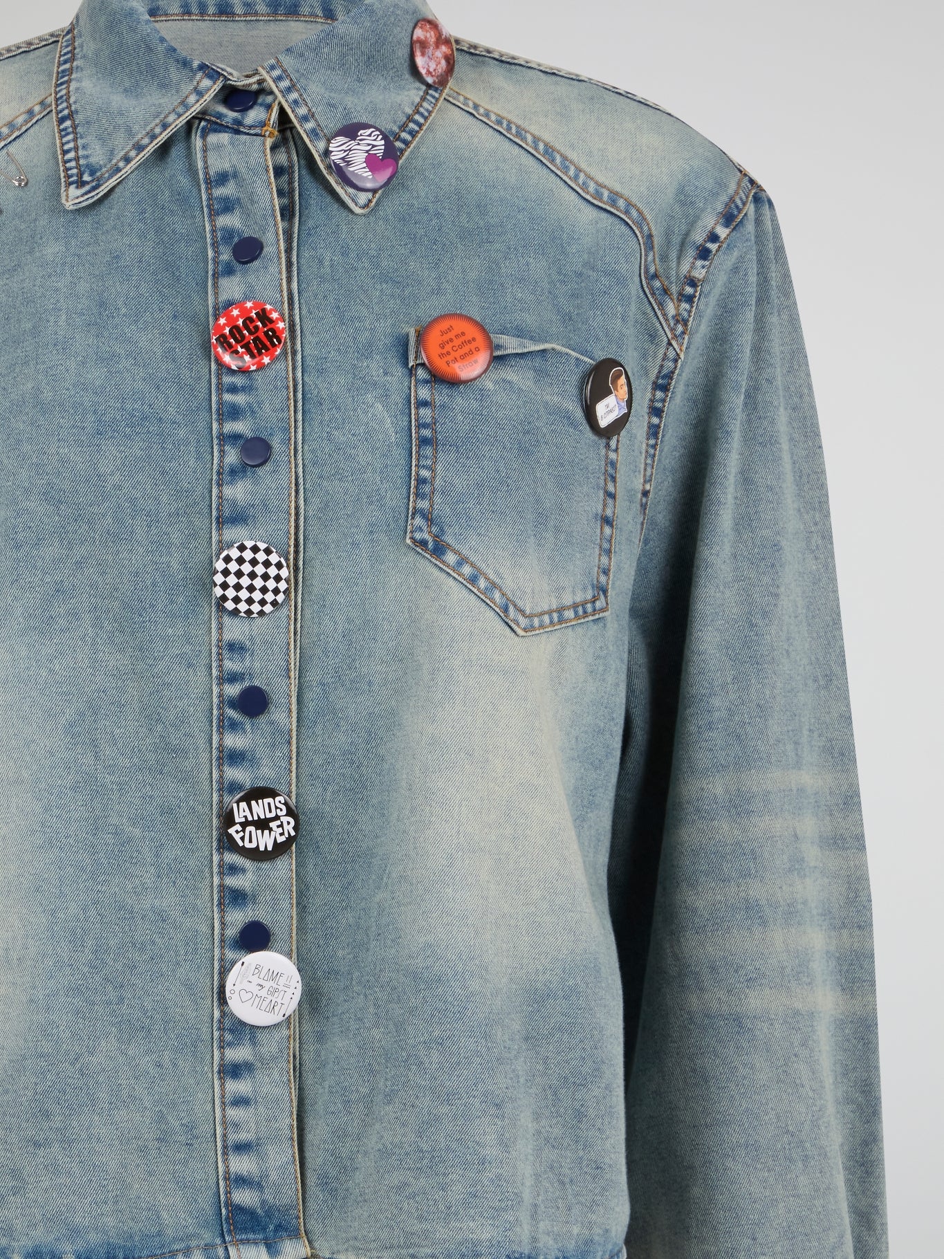 Graphic Patch Denim Shirt
