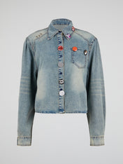 Graphic Patch Denim Shirt