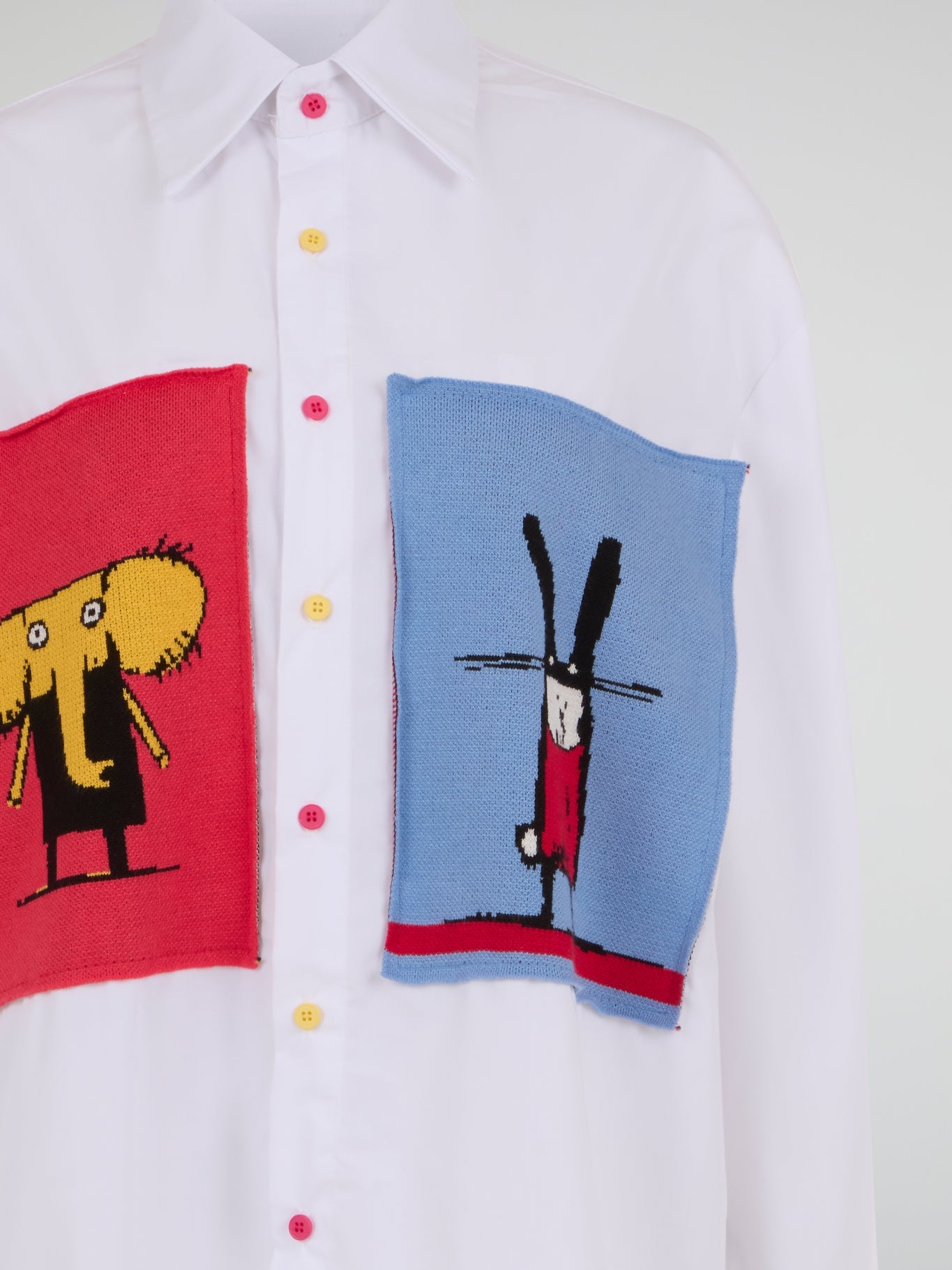 Artistic Knit Panel Shirt