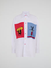 Artistic Knit Panel Shirt