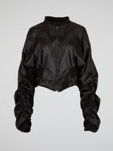 Obsidian Black Bomber Jacket