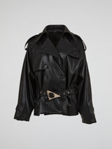 Obsidian Black Trench Jacket