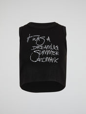 Midnight Black Dreamlike Summer Tank Top