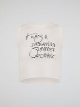 Optic White Dreamlike Graphic Tank Top