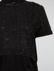 Midnight Black Sculptural Top