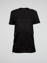 Midnight Black Sculptural Top