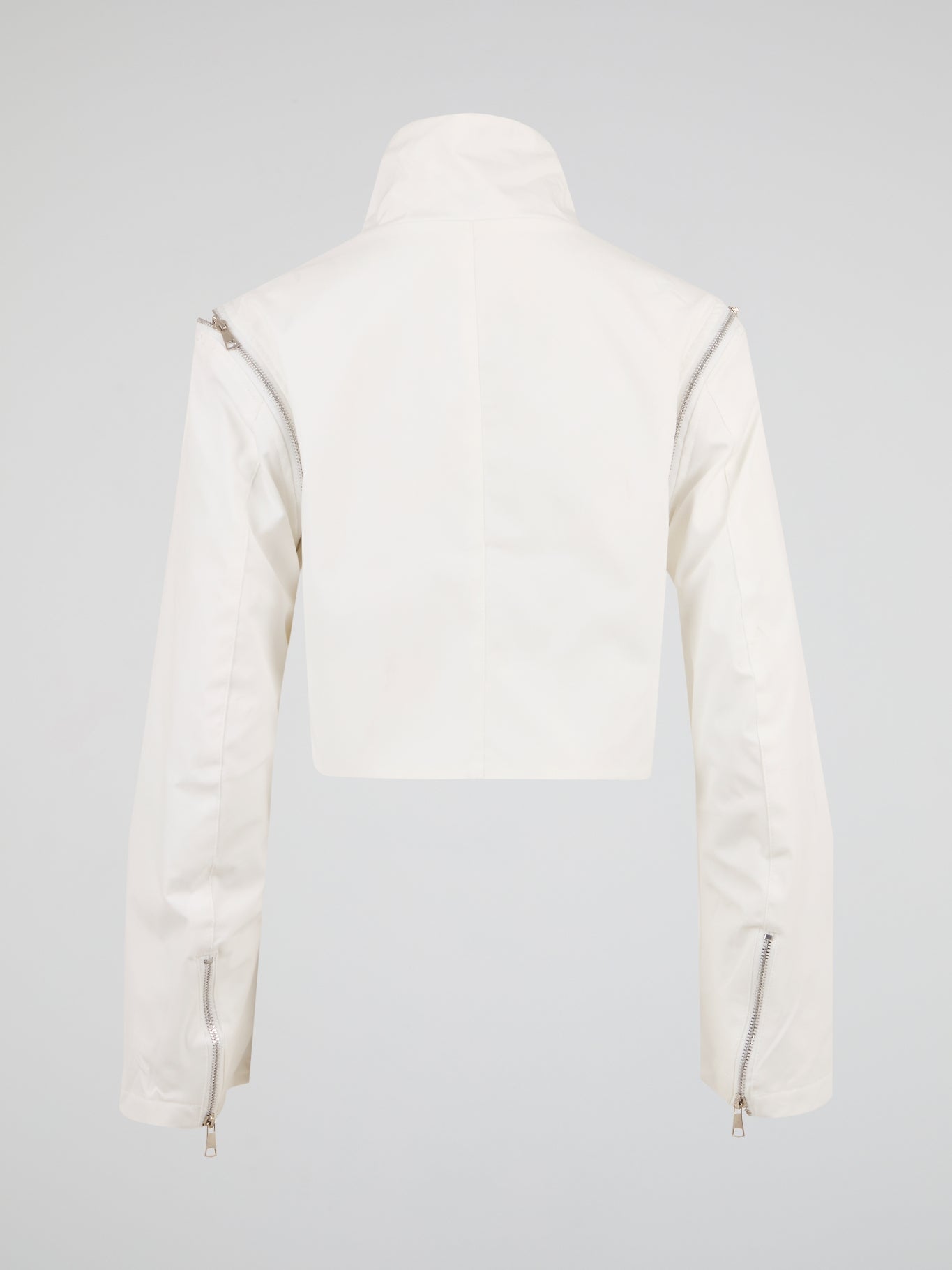 Pure White Technical Cropped Jacket