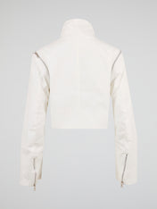 Pure White Technical Cropped Jacket
