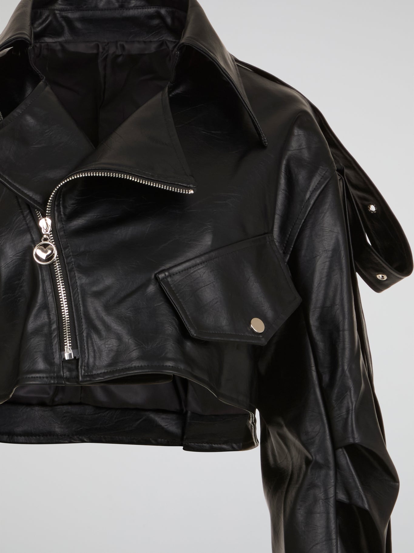 Deconstructed Biker Jacket Black