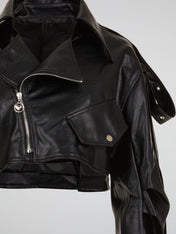Deconstructed Biker Jacket Black