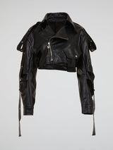 Deconstructed Biker Jacket Black