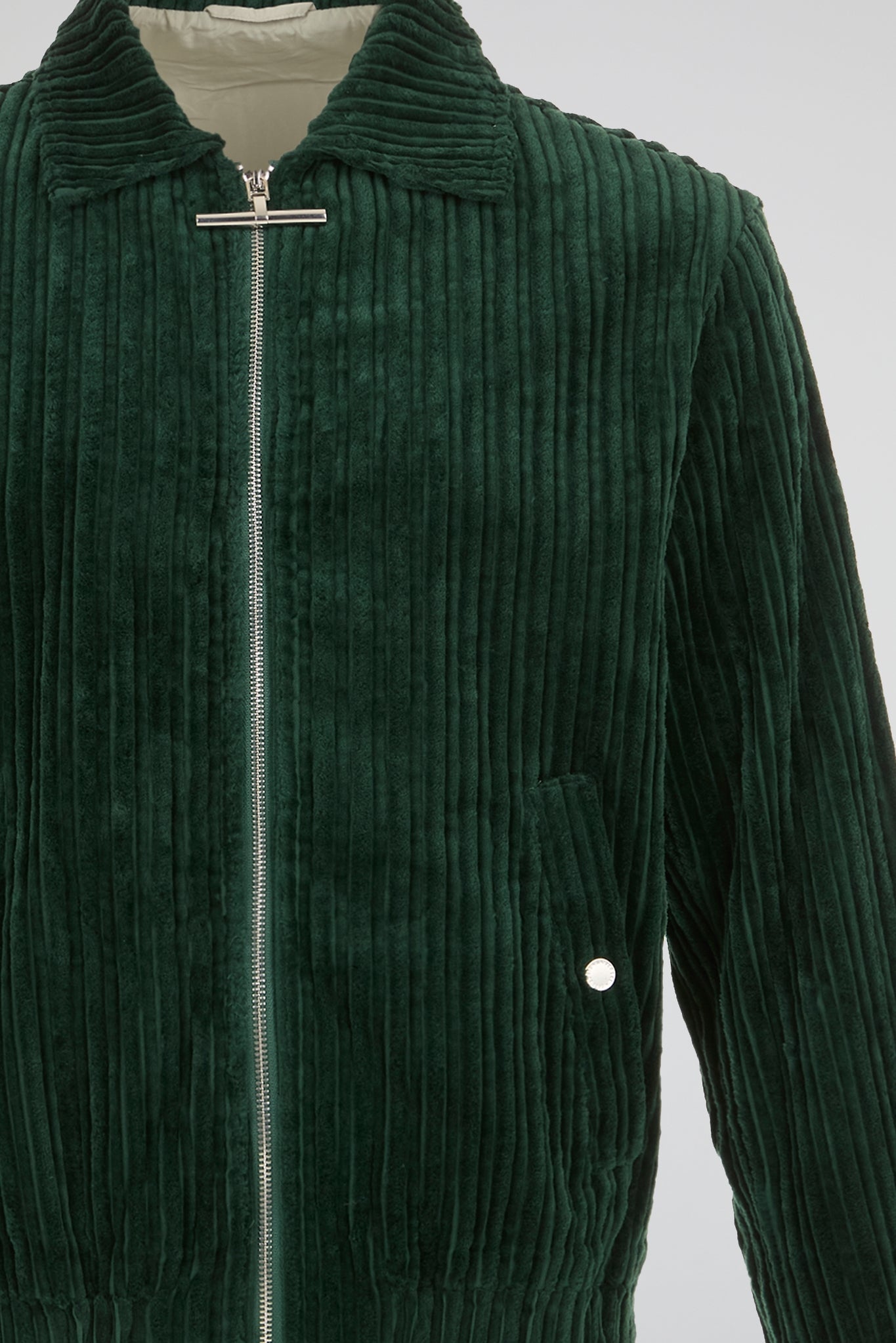 Corduroy Dark Green Zip Jacket