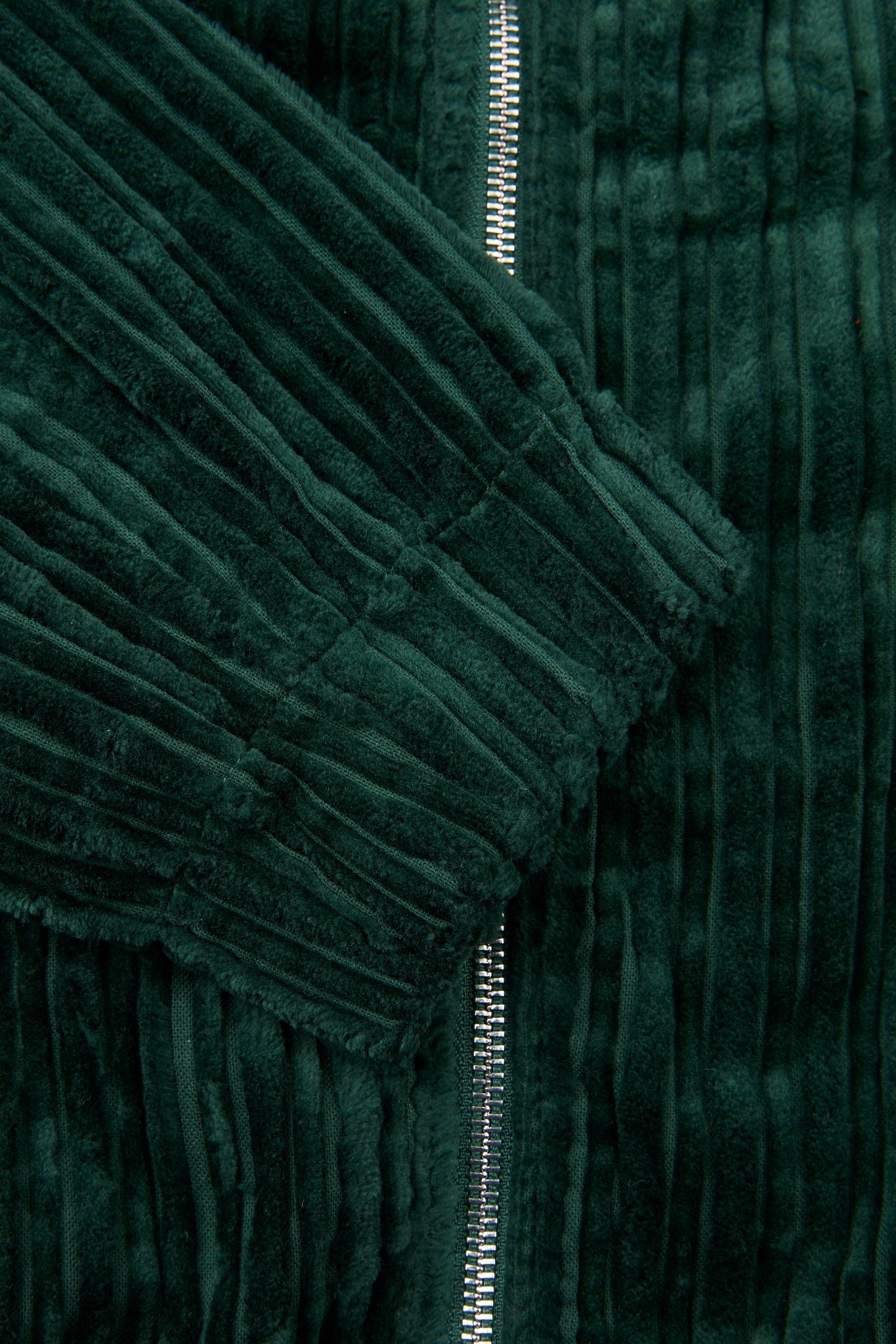 Corduroy Dark Green Zip Jacket