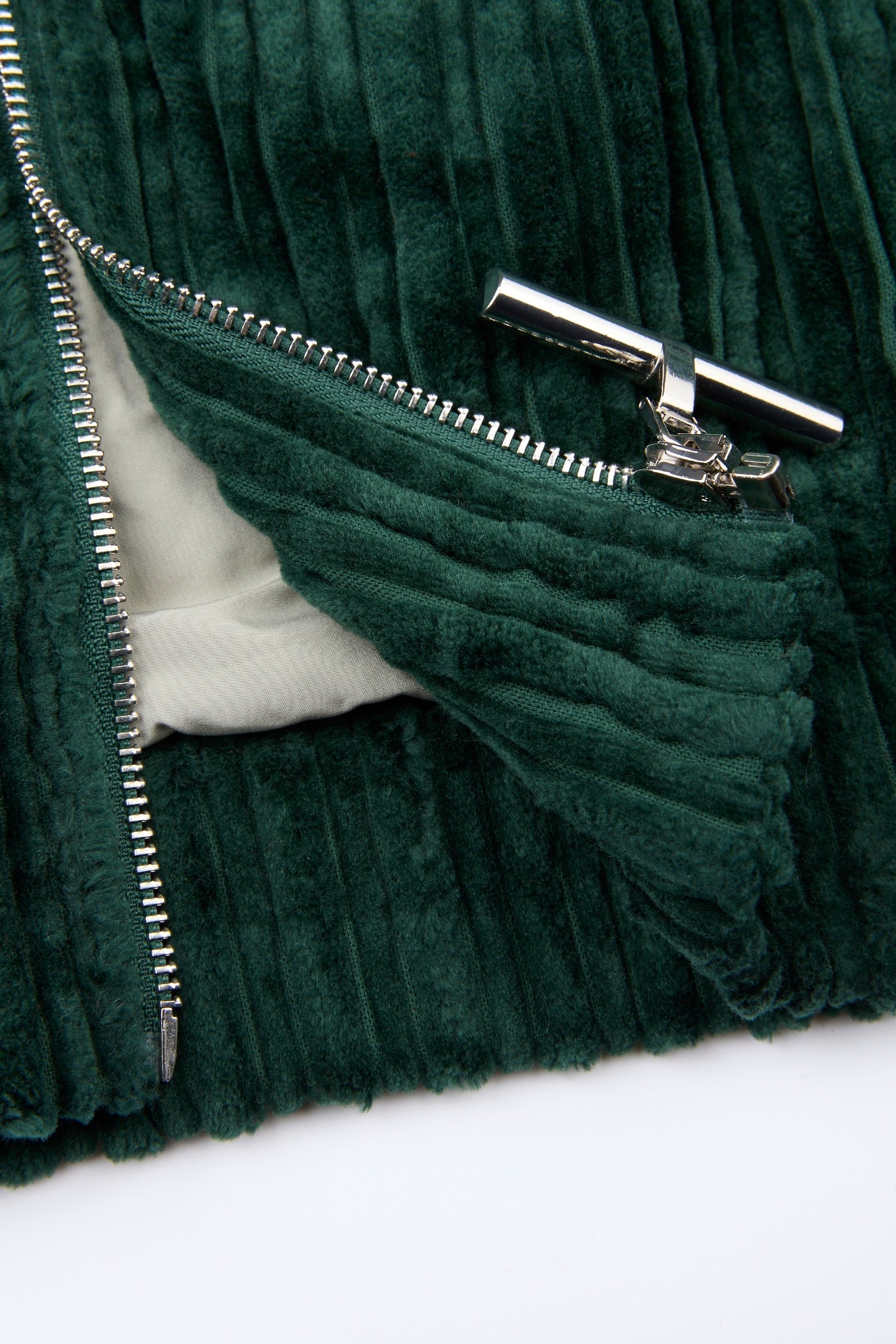 Corduroy Dark Green Zip Jacket