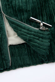 Corduroy Dark Green Zip Jacket