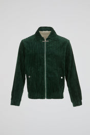 Corduroy Dark Green Zip Jacket