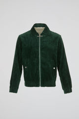 Corduroy Dark Green Zip Jacket