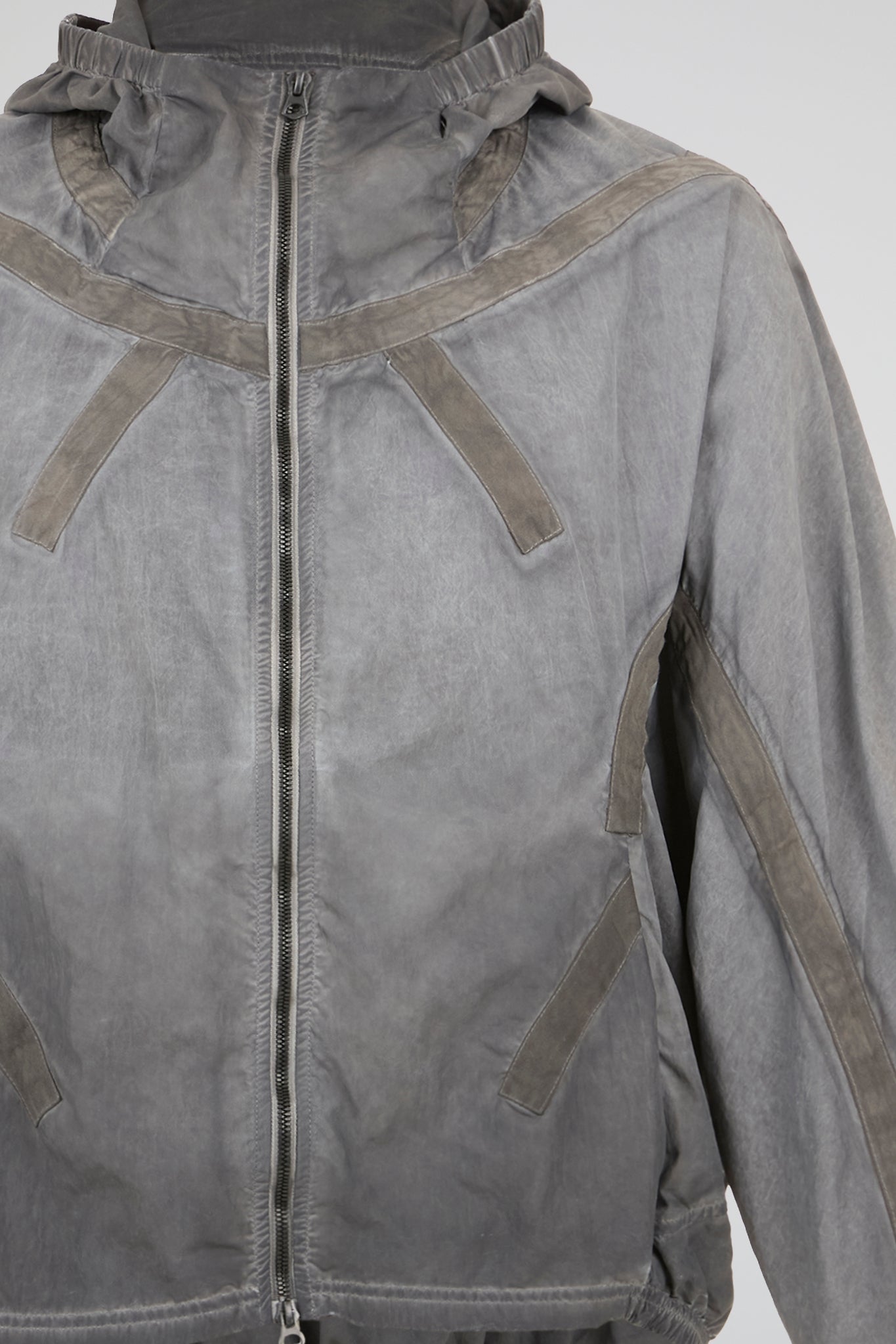 Panelled Hooded Jacket Grey