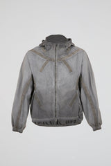 Panelled Hooded Jacket Grey