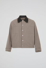 Contrast Collar Work Jacket