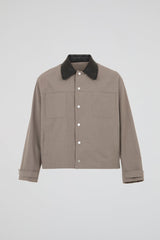Contrast Collar Work Jacket