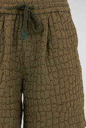 Quilted Texture Drawstring Shorts