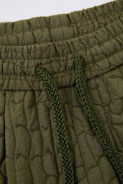 Quilted Texture Drawstring Shorts